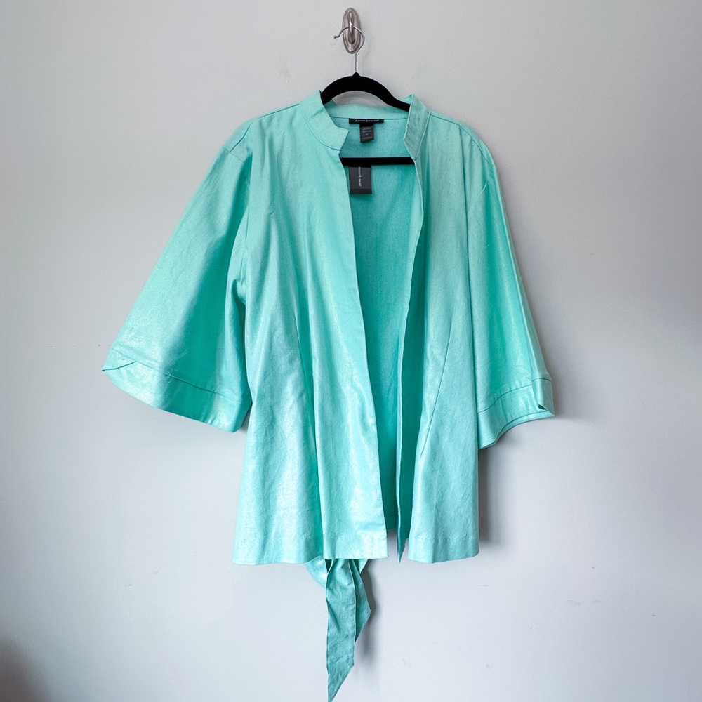 Ashley Stewart Metallic Mint Jacket